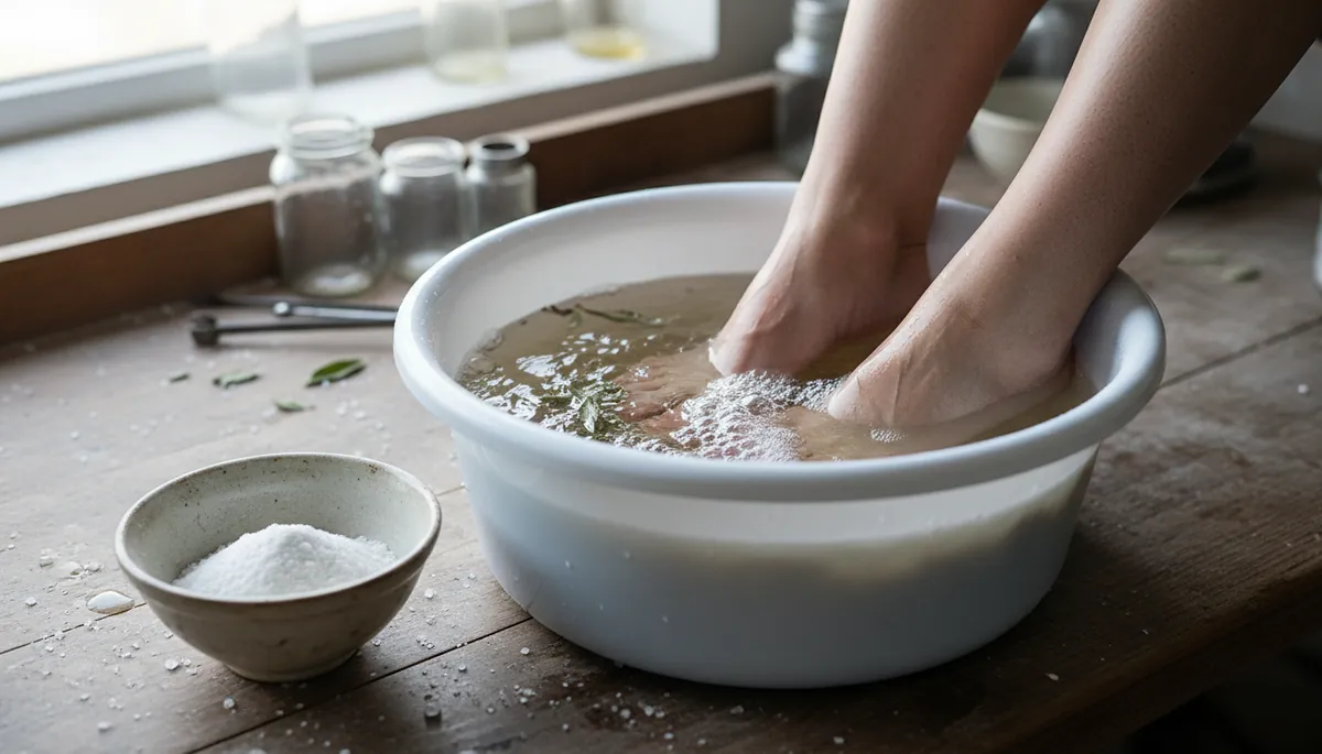 Bain de pieds pour ampoules et crevasses